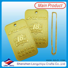 Benutzerdefinierte Gold einzigartige Hundemarke rechteckige Metall Dog Tag (lzy00134)